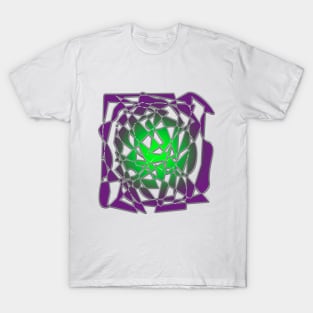 Abstract Geometry - White and Purple T-Shirt